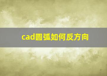 cad圆弧如何反方向