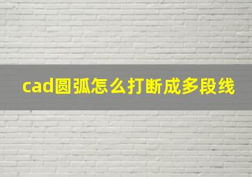 cad圆弧怎么打断成多段线