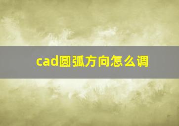 cad圆弧方向怎么调