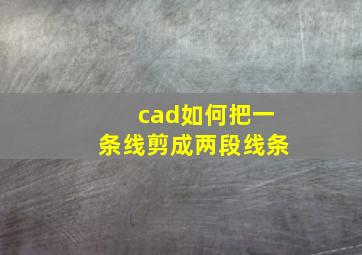 cad如何把一条线剪成两段线条