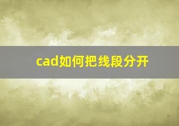 cad如何把线段分开