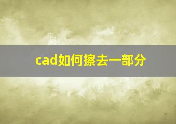 cad如何擦去一部分