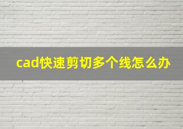 cad快速剪切多个线怎么办