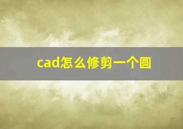 cad怎么修剪一个圆