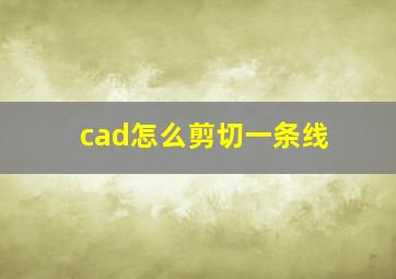 cad怎么剪切一条线