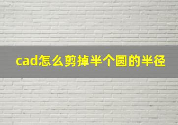 cad怎么剪掉半个圆的半径