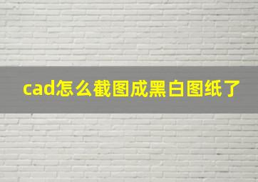 cad怎么截图成黑白图纸了