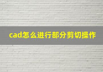 cad怎么进行部分剪切操作