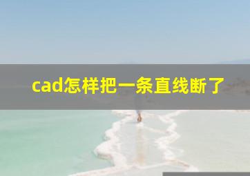 cad怎样把一条直线断了