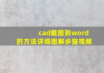 cad截图到word的方法详细图解步骤视频