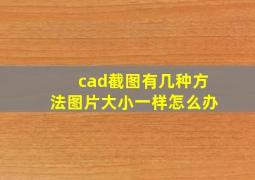 cad截图有几种方法图片大小一样怎么办