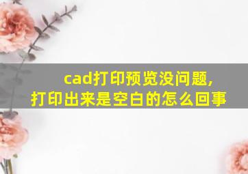 cad打印预览没问题,打印出来是空白的怎么回事