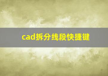 cad拆分线段快捷键