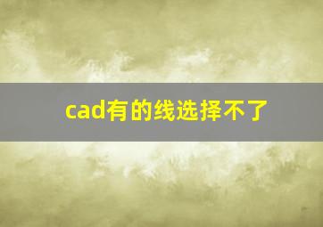 cad有的线选择不了