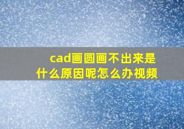 cad画圆画不出来是什么原因呢怎么办视频