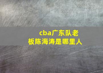 cba广东队老板陈海涛是哪里人