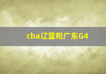 cba辽篮和广东G4