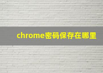 chrome密码保存在哪里