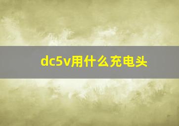 dc5v用什么充电头