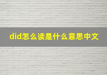 did怎么读是什么意思中文