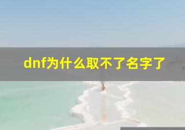 dnf为什么取不了名字了