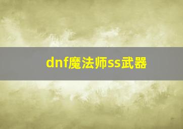 dnf魔法师ss武器