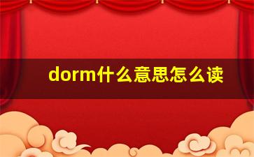 dorm什么意思怎么读