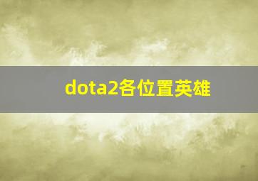 dota2各位置英雄