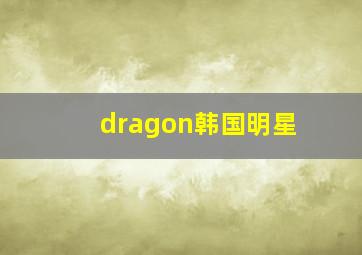 dragon韩国明星