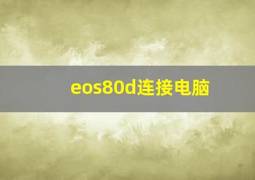 eos80d连接电脑