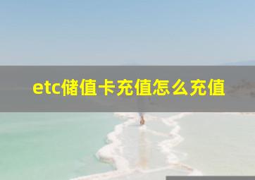 etc储值卡充值怎么充值