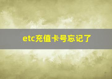 etc充值卡号忘记了