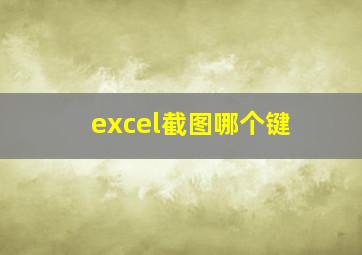 excel截图哪个键