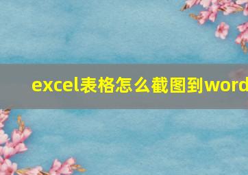 excel表格怎么截图到word