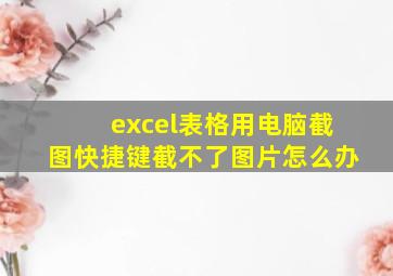 excel表格用电脑截图快捷键截不了图片怎么办