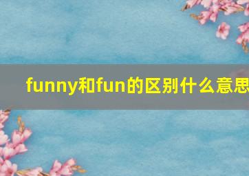 funny和fun的区别什么意思