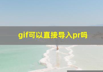 gif可以直接导入pr吗