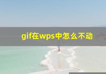 gif在wps中怎么不动