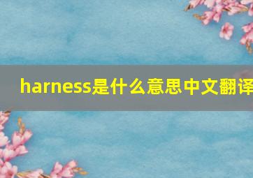 harness是什么意思中文翻译