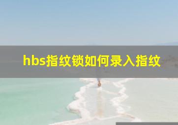 hbs指纹锁如何录入指纹