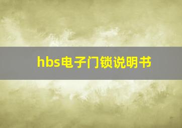 hbs电子门锁说明书