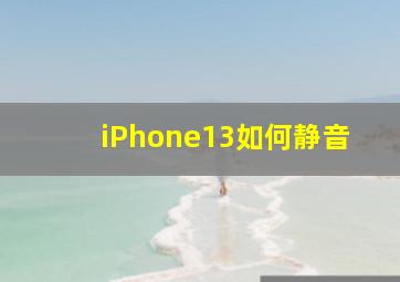 iPhone13如何静音