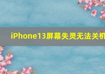 iPhone13屏幕失灵无法关机