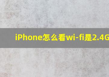 iPhone怎么看wi-fi是2.4GHz