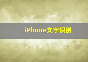 iPhone文字识别