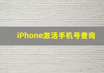 iPhone激活手机号查询