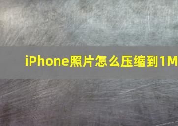 iPhone照片怎么压缩到1M