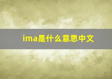 ima是什么意思中文