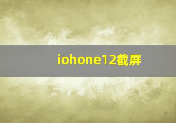 iohone12截屏