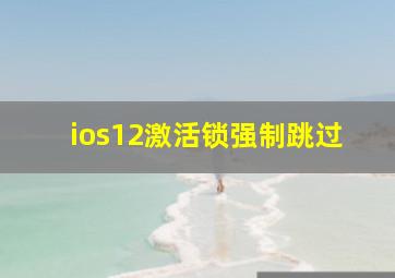 ios12激活锁强制跳过